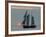 A Sailing Ship Sails During Sunset Towards the Harbor of Bremerhaven-null-Framed Photographic Print