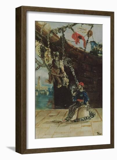 A Sailor on a Quay, 1880 (Oil on Canvas)-Henri de Toulouse-Lautrec-Framed Giclee Print