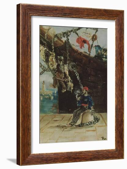 A Sailor on a Quay, 1880 (Oil on Canvas)-Henri de Toulouse-Lautrec-Framed Giclee Print