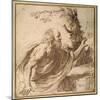 A Saint Reading in the Desert-Guercino (Giovanni Francesco Barbieri)-Mounted Giclee Print