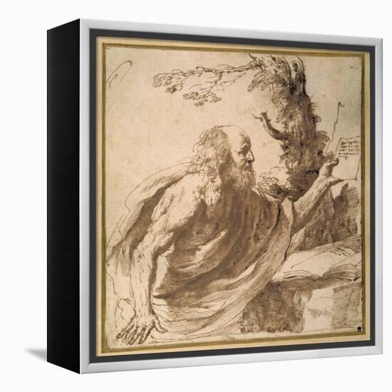 A Saint Reading in the Desert-Guercino (Giovanni Francesco Barbieri)-Framed Premier Image Canvas