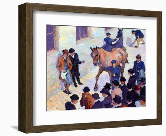 A Sale at Tattersalls, 1911-Robert Polhill Bevan-Framed Giclee Print