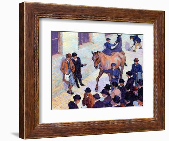 A Sale at Tattersalls, 1911-Robert Polhill Bevan-Framed Giclee Print