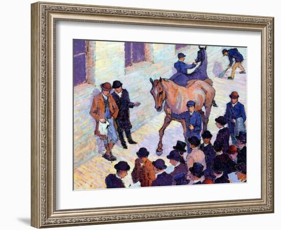 A Sale at Tattersalls, 1911-Robert Polhill Bevan-Framed Giclee Print