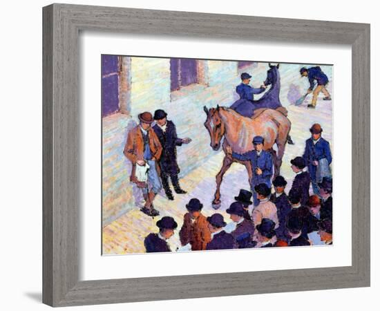 A Sale at Tattersalls, 1911-Robert Polhill Bevan-Framed Giclee Print