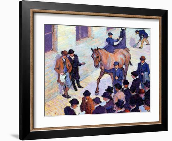 A Sale at Tattersalls, 1911-Robert Polhill Bevan-Framed Giclee Print