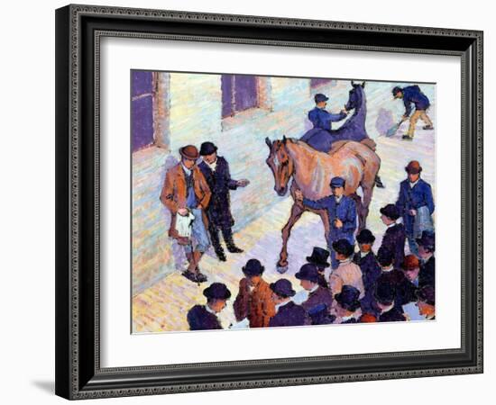 A Sale at Tattersalls, 1911-Robert Polhill Bevan-Framed Giclee Print