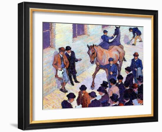 A Sale at Tattersalls, 1911-Robert Polhill Bevan-Framed Giclee Print