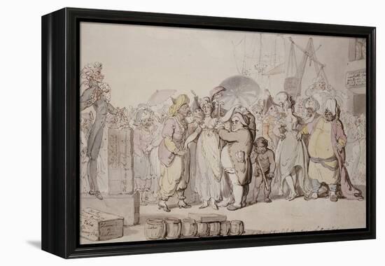 A Sale of English Beauties in the East Indies, circa 1810-Thomas Rowlandson-Framed Premier Image Canvas