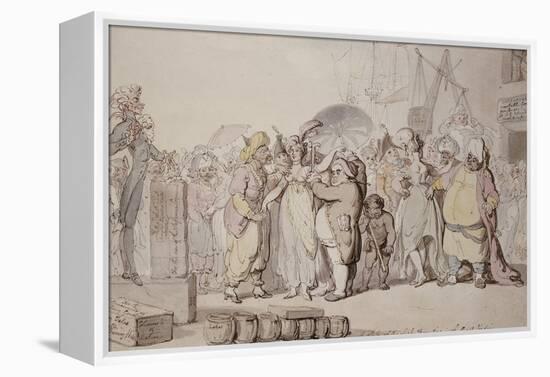 A Sale of English Beauties in the East Indies, circa 1810-Thomas Rowlandson-Framed Premier Image Canvas