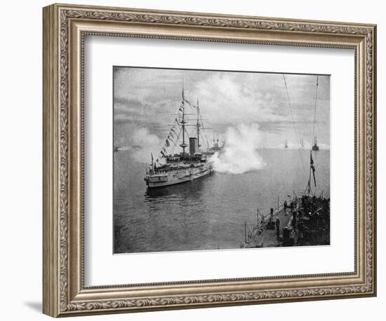A Salute by the Home Fleet, 1907-null-Framed Giclee Print