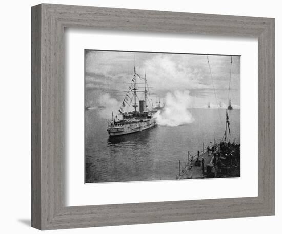 A Salute by the Home Fleet, 1907-null-Framed Giclee Print