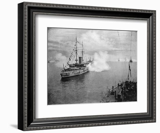 A Salute by the Home Fleet, 1907-null-Framed Giclee Print