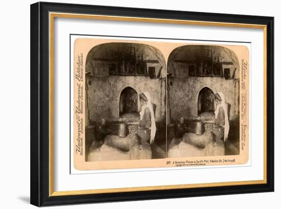 A Samaritan Woman at Jacob's Well, Palestine, 1900-Underwood & Underwood-Framed Giclee Print