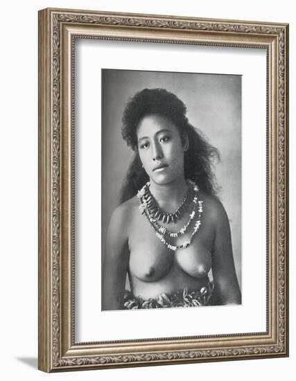 A Samoan belle, wearing necklaces of teeth and shells, 1902-Thomas Andrew-Framed Photographic Print