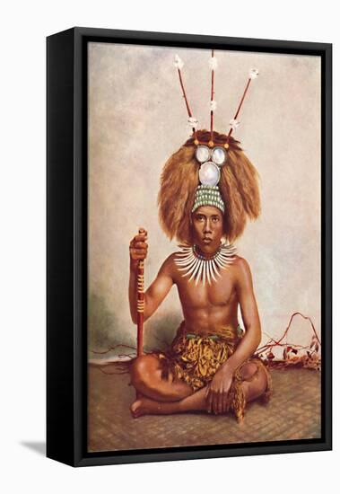 A Samoan chief in full ceremonial costume, 1902-Thomas Andrew-Framed Premier Image Canvas