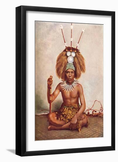 A Samoan chief in full ceremonial costume, 1902-Thomas Andrew-Framed Giclee Print