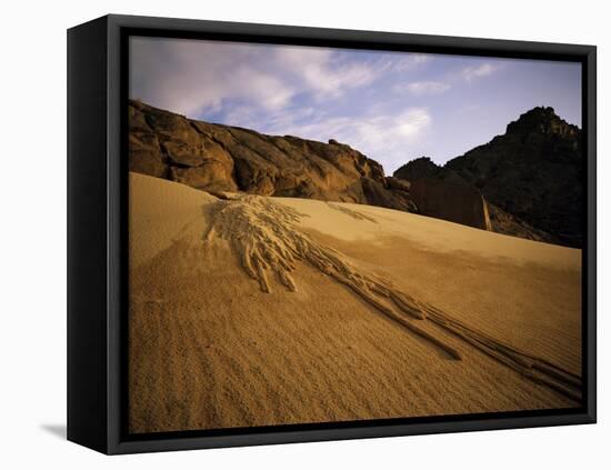 A Sand Avalanche after a Rainstorm in the Sahara Desert, Algeria, North Africa, Africa-Geoff Renner-Framed Premier Image Canvas