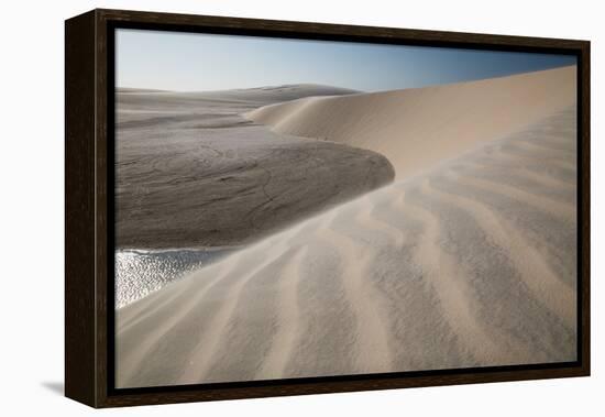 A Sand Dune Near Jericoacoara, Brazil-Alex Saberi-Framed Premier Image Canvas