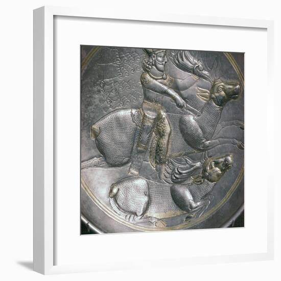 A Sassanid silver dish showing King Shapur II, 4th century. Artist: Unknown-Unknown-Framed Giclee Print