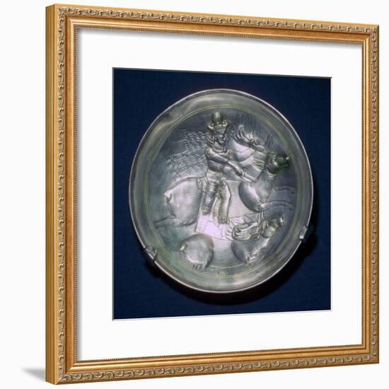 A Sassanid silver dish showing King Shapur II, 4th century. Artist: Unknown-Unknown-Framed Giclee Print