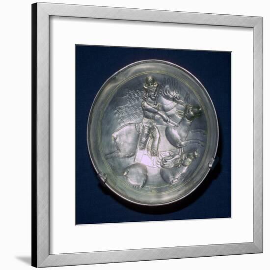 A Sassanid silver dish showing King Shapur II, 4th century. Artist: Unknown-Unknown-Framed Giclee Print