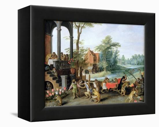 A Satire of the Folly of Tulip Mania-Jan Brueghel the Younger-Framed Premier Image Canvas