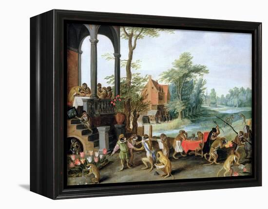 A Satire of the Folly of Tulip Mania-Jan Brueghel the Younger-Framed Premier Image Canvas