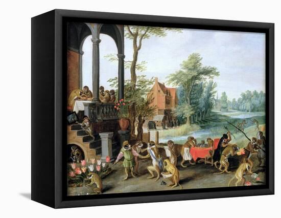 A Satire of the Folly of Tulip Mania-Jan Brueghel the Younger-Framed Premier Image Canvas