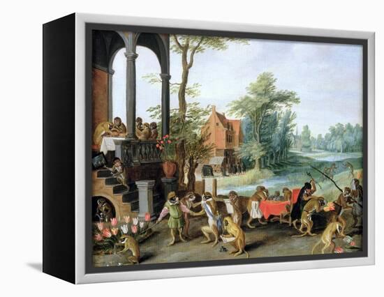 A Satire of the Folly of Tulip Mania-Jan Brueghel the Younger-Framed Premier Image Canvas