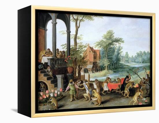 A Satire of the Folly of Tulip Mania-Jan Brueghel the Younger-Framed Premier Image Canvas