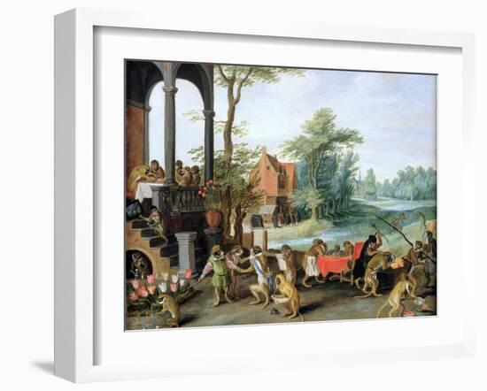 A Satire of the Folly of Tulip Mania-Jan Brueghel the Younger-Framed Giclee Print