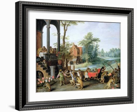A Satire of the Folly of Tulip Mania-Jan Brueghel the Younger-Framed Giclee Print