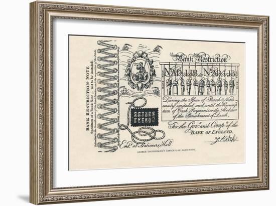 A Satirical Banknote: Crime, Punishment and Protest, 1819-George Cruikshank-Framed Giclee Print