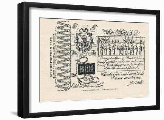 A Satirical Banknote: Crime, Punishment and Protest, 1819-George Cruikshank-Framed Giclee Print