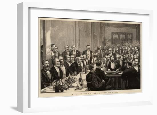 A Savage Club Dinner, a Portrait Group-Harry Hamilton Johnston-Framed Giclee Print