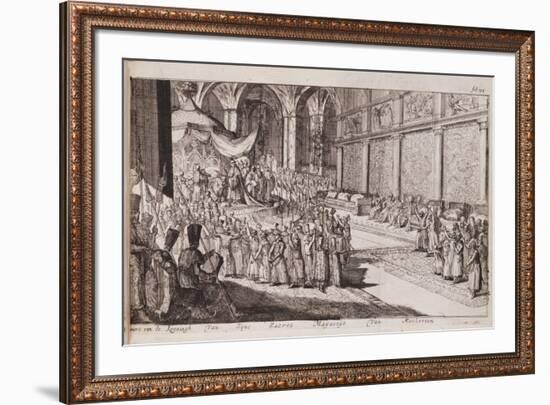 A Scene at the Royal Court of Tsar Alexis Mikhailovich, 1677-Romeyn De Hooghe-Framed Giclee Print