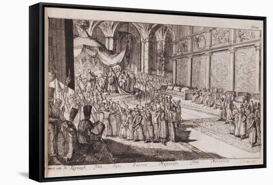 A Scene at the Royal Court of Tsar Alexis Mikhailovich, 1677-Romeyn De Hooghe-Framed Premier Image Canvas