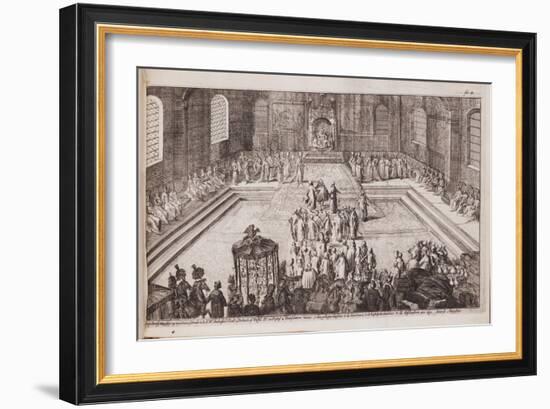 A Scene at the Royal Court of Tsar Alexis Mikhailovich, 1677-Romeyn De Hooghe-Framed Giclee Print