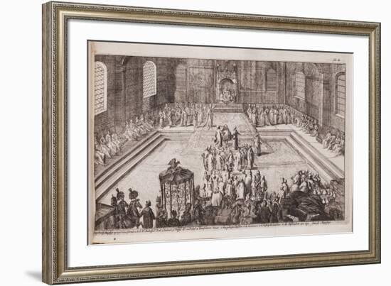 A Scene at the Royal Court of Tsar Alexis Mikhailovich, 1677-Romeyn De Hooghe-Framed Giclee Print