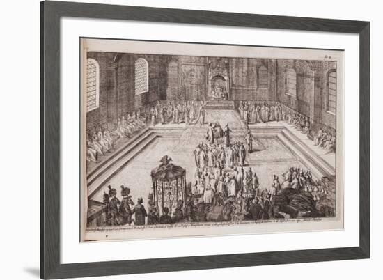 A Scene at the Royal Court of Tsar Alexis Mikhailovich, 1677-Romeyn De Hooghe-Framed Giclee Print