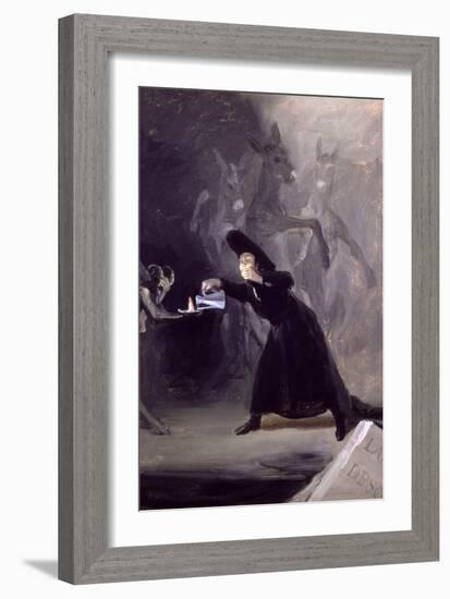 A Scene from El Hechizado Por Fuerza (The Forcibly Bewitched) C.1797-1798-Francisco de Goya-Framed Giclee Print