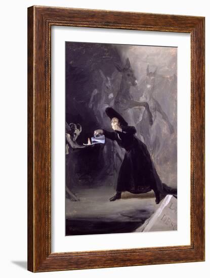 A Scene from El Hechizado Por Fuerza (The Forcibly Bewitched) C.1797-1798-Francisco de Goya-Framed Giclee Print