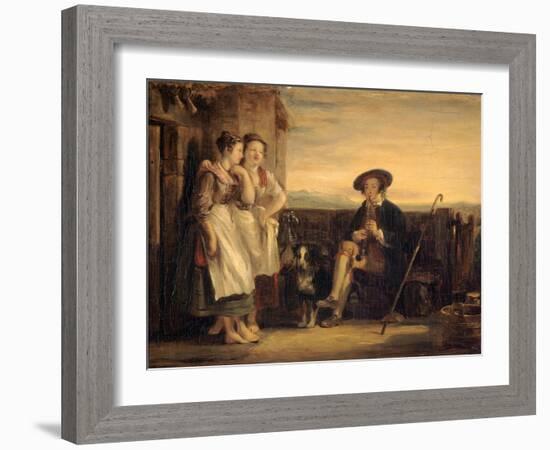 A Scene from the Gentle Shepherd, C.1823 (Panel)-Sir David Wilkie-Framed Giclee Print