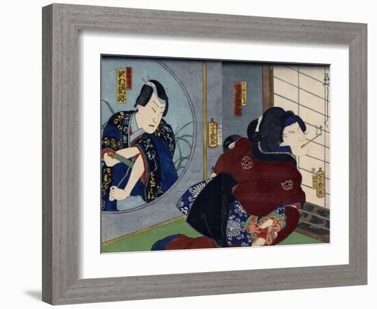 A Scene from the Play 'Kuzunoha', 1865-Utagawa Yoshiiku-Framed Giclee Print