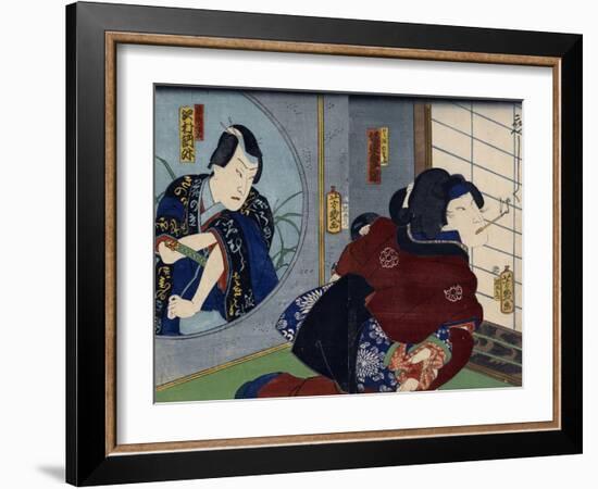 A Scene from the Play 'Kuzunoha', 1865-Utagawa Yoshiiku-Framed Giclee Print