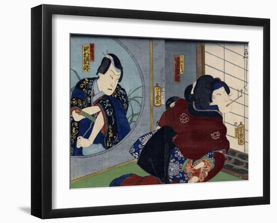 A Scene from the Play 'Kuzunoha', 1865-Utagawa Yoshiiku-Framed Giclee Print