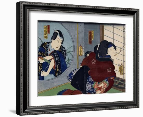 A Scene from the Play 'Kuzunoha', 1865-Utagawa Yoshiiku-Framed Giclee Print