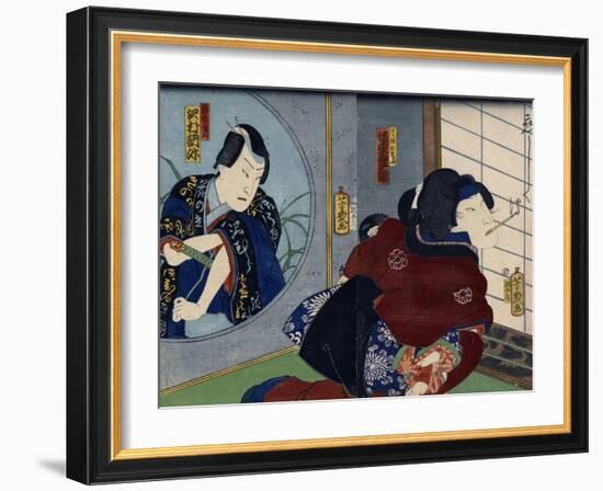 A Scene from the Play 'Kuzunoha', 1865-Utagawa Yoshiiku-Framed Giclee Print