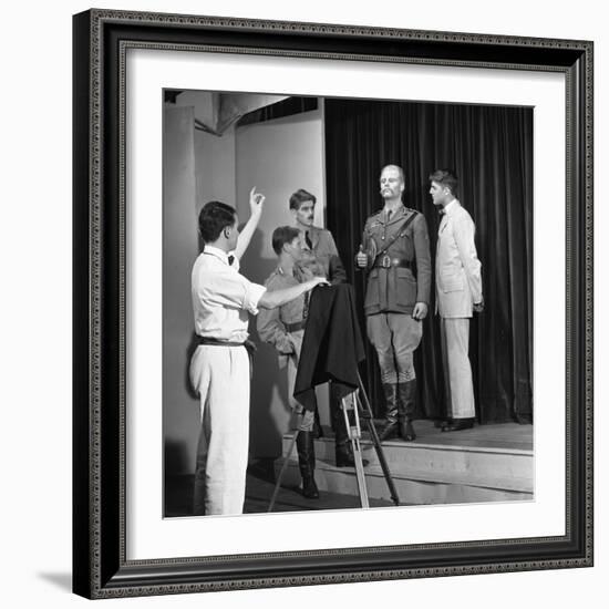 A Scene from the Terence Rattigan Play, Ross, Worksop College, Nottinghamshire, 1963-Michael Walters-Framed Photographic Print